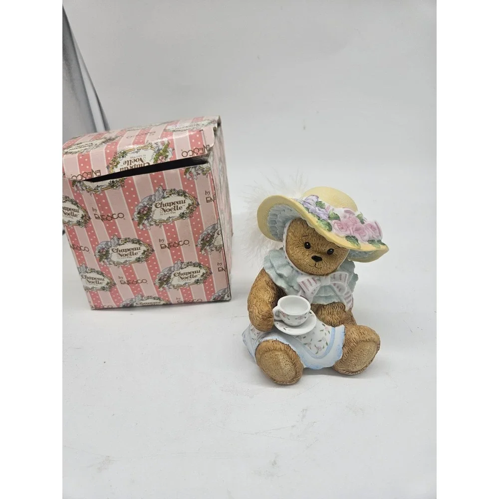 Enesco Chapeau Noelle‎ Linda Bear Porcelain Figurine by Lucy Rigg Boxed